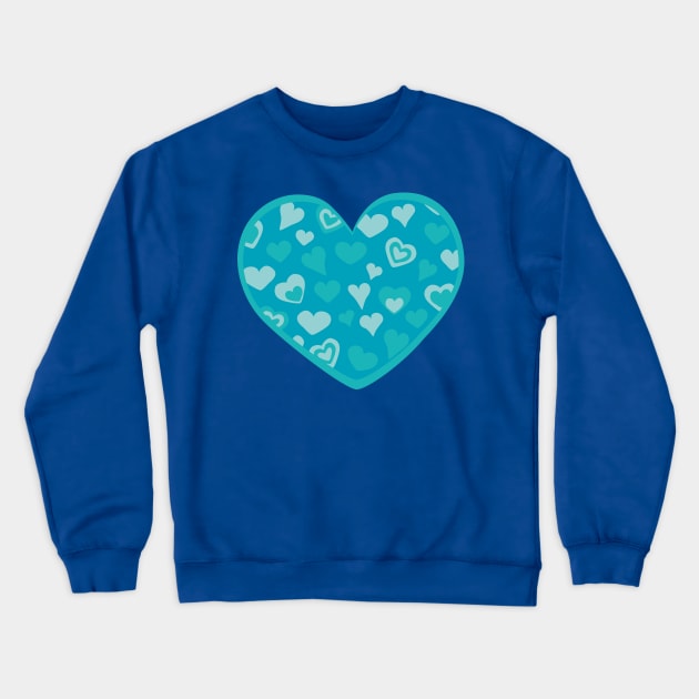 Turquoise sweet love hearts Crewneck Sweatshirt by marufemia